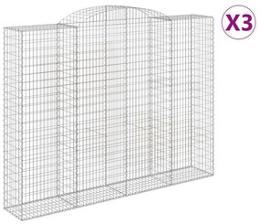 3 db íves horganyzott vas gabion kosár 300x50x220/240 cm