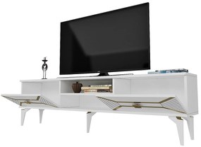 TV asztal/szekrény Velono (fehér + arany) . Akció -24%. 1095243