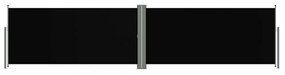 fekete behúzható oldalsó napellenző 140 x 600 cm