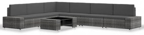 vidaXL 7 részes szürke polyrattan kerti ülőgarnitúra