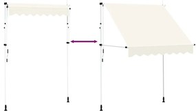 kézzel feltekerhető krémszínű napellenző 200 cm