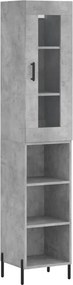 vidaXL betonszürke szerelt fa magasszekrény 34,5x34x180 cm