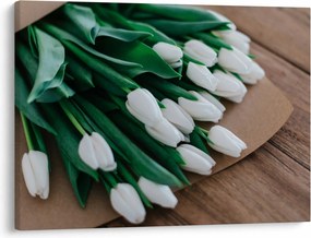 Egy csokor fehér tulipán képe (70x50 cm)