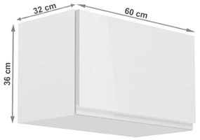 Felső konyhaszekrény G60KN Aurellia (fehér + fényes fehér). 1015738