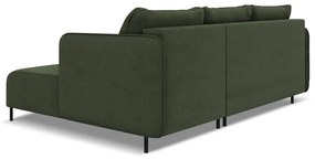 Zöld kinyitható-tárolóhelyes sarokkanapé (jobb oldali) Luana – Makamii
