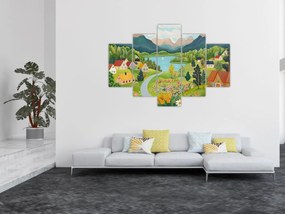 Kép - Falu a hegyekben (150x105 cm)