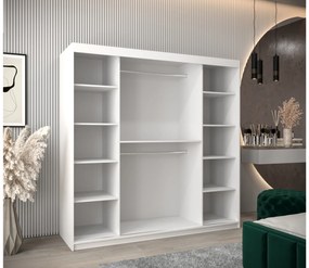 Ruhásszekrény 200 cm Toki (matt fekete + matt fehér). 1064845