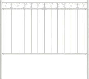 vidaXL Kerítéselem Fehér 170 x 150 cm Acél