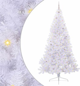 vidaXL Mű karácsonyfa 300 LED-del állvánnyal Fehér 240 cm PVC és Acél