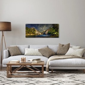 Tájkép tóval (120x50 cm)