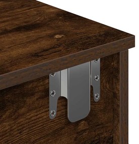 füstölt tölgy szerelt fa falipolc fiókokkal 100 x 37,5 x 19 cm