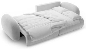 Világosszürke bársony kinyitható-tárolóhelyes sarokkanapé Tonale – Cosmopolitan Design