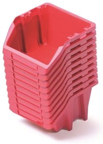 10 db 11,8 x 9,8 x 7 cm-es tárolódobozból álló készlet, piros