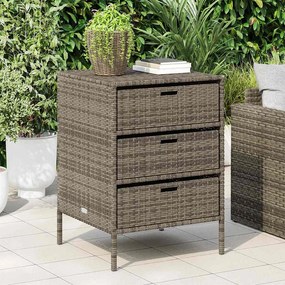 vidaXL szürke polyrattan kerti tárolószekrény 55 x 59 x 80 cm