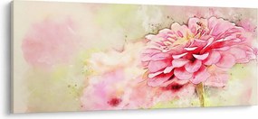 Kép - rózsaszín virág, akvarell (120x50 cm)