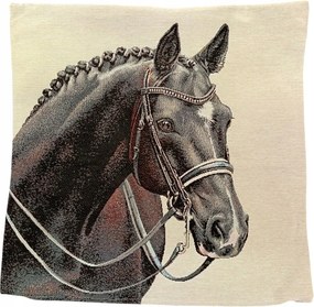 Dekoratív párnahuzat 45x45 cm Fekete ló