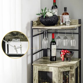 Sarok bárszekrény pohártartóval