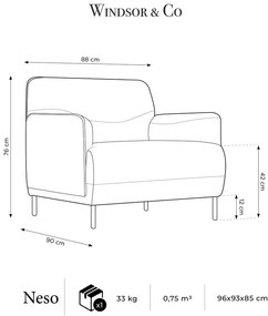 Neso világosszürke fotel - Windsor &amp; Co Sofas