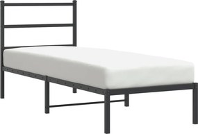 vidaXL fekete fém ágykeret fejtámlával 75 x 190 cm