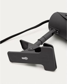 Fekete fém asztali lámpa csiptetővel (magasság 16 cm) Jula – Kave Home