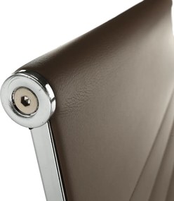 Irodai szék, textilbőr/fém, taupe/króm, FARAN