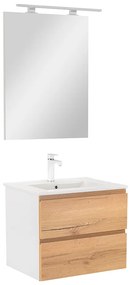 Vario Pull 60 komplett fürdőszoba bútor fehér-tölgy