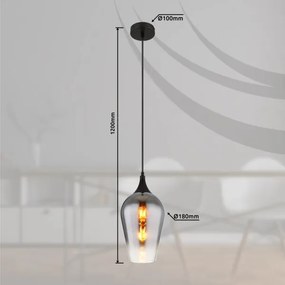 Globo 15552H3 - Csillár zsinóron LAVUS 1xE27/60W/230V átm. 18 cm fekete