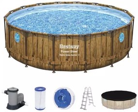 BESTWAY Power Steel Swim Vista fémvázas medence szett, 488 x 122 cm 56725