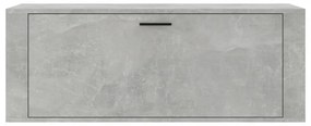betonszürke szerelt fa fali cipőszekrény 100x35x38 cm