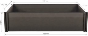 Emelt virágágyás G21 Crop 183 x 143 x 54, WPC,Eben, 54 cm