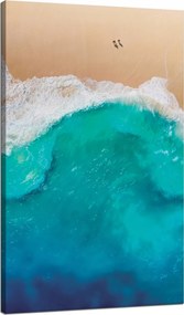 Vászonkép Tengerpart Emberek Hullámok Víz Nyaralás 70x120 cm