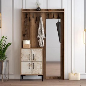 Előszobafal Berlin BC - Diós, Fehér Marble