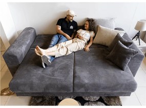 Extra tágas kanapé, szürke/világosszürke/bézs, GILEN BIG SOFA
