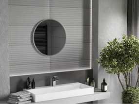 Mexen Loft kerek fürdőszobai tükör 60 cm, inox keret - 9850-060-060-000-10