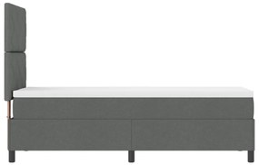 Rugós ágy matraccal és LED lámpával, sötétszürke, 80x200 cm szövet