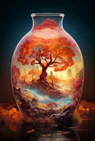 Poszter 68x101cm Az élet fája üvegben