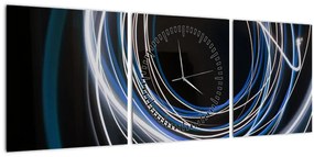 Kék vonalak képe (órával) (90x30 cm)