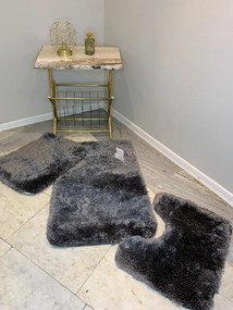 Scott Sötétszürke három részből álló fürdőszobai szőnyeg szett 50x80 cm