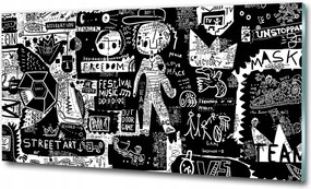 Fotó üvegfestmény Graffiti a falon 125x50