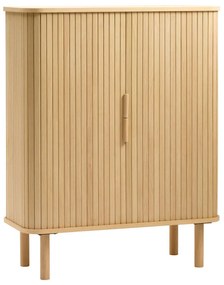 Natúr színű szekrény tolóajtóval, tölgyfa dekorral 113x90 cm Cavo – Unique Furniture
