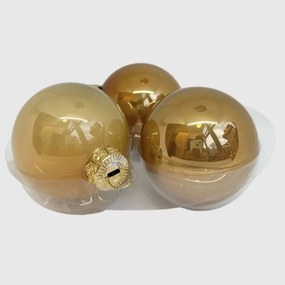Arany-pezsgő karácsonyi üveggömb szett, 6 cm, 12 db