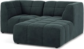 Kék bársony sarokkanapé (jobb oldali-heverő résszel) Aloha – Makamii