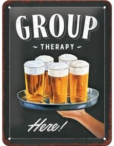 Fém tábla Group Therapy, (15 x 20 cm)