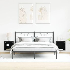 Lebegő Polc 2 db Fekete Tölgy 40x28,5x40 cm Mérnöki Fa