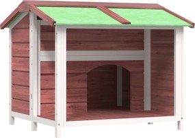vidaXL kávészínű tömör fenyőfa kutyakennel 96x87x80,5 cm