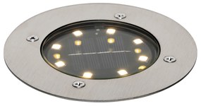 Modern talajszpot acélból, LED-del, IP65, napelemes - Terry