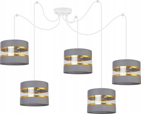 Mennyezeti Függőlámpa Pók Csillár Lámpabúra Glamour Szürke Arany Loft