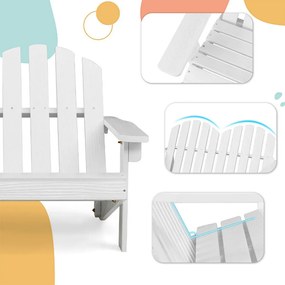 2 személyes adirondack szék gyerekeknek, fehér