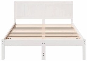 Ágykeret Fehér 120 x 190 cm Tömör fenyőfa