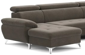 CATANIA jobb oldali, barna, kihúzható sarokkanapé tárolóval U alakban